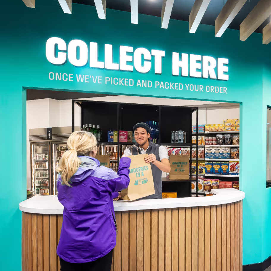 a supermarket location for pick up orders