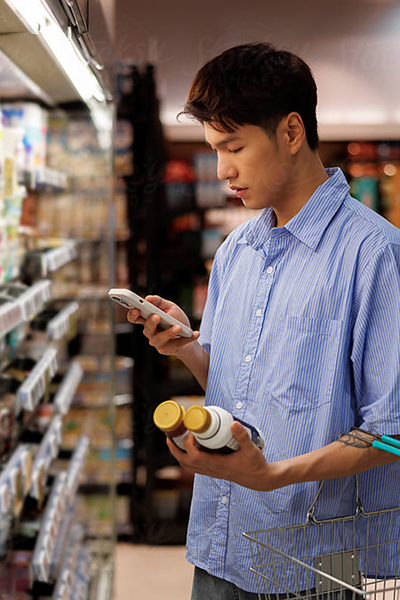 a young man at a convenience store